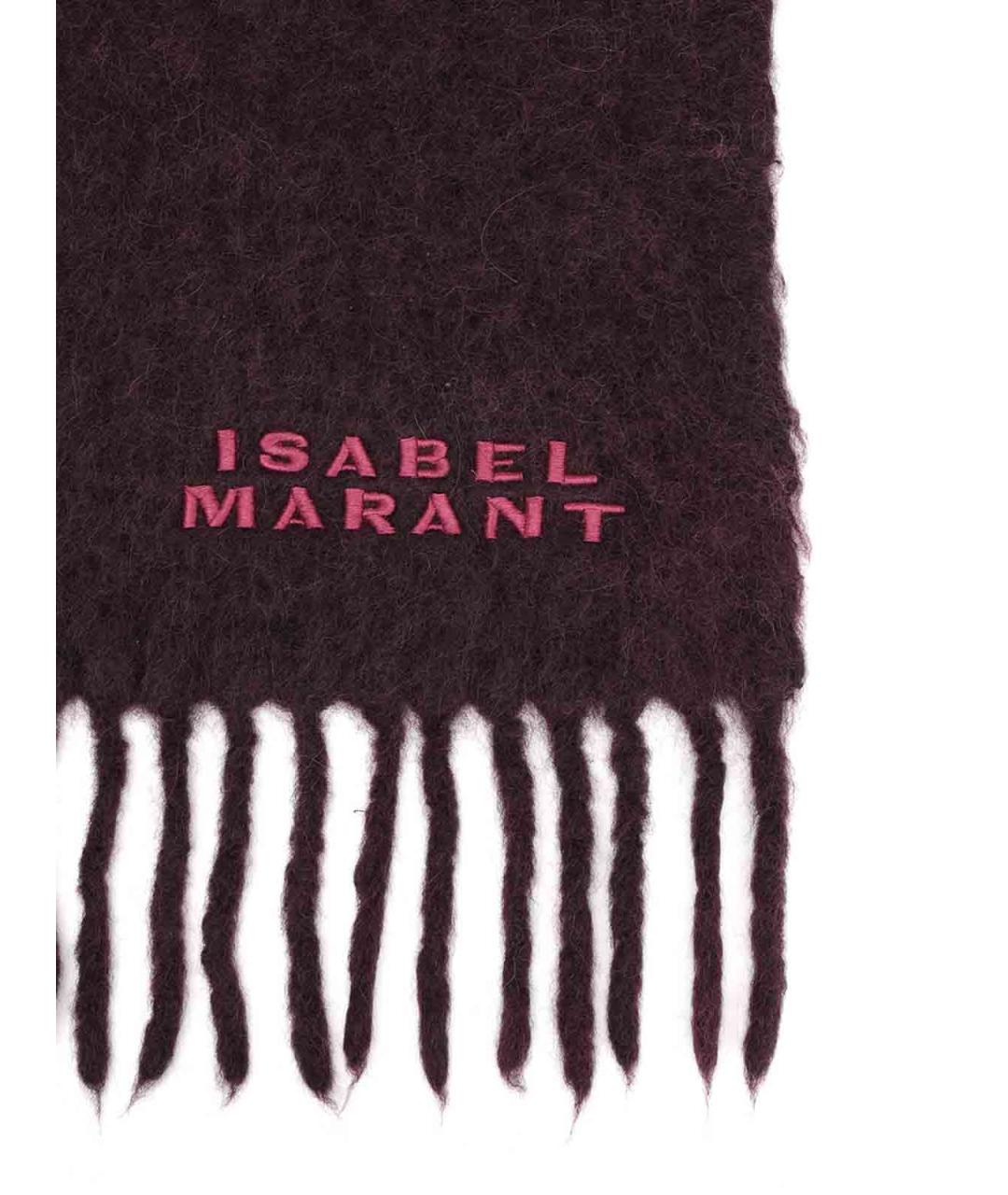 ISABEL MARANT Бордовый шерстяной шарф, фото 2
