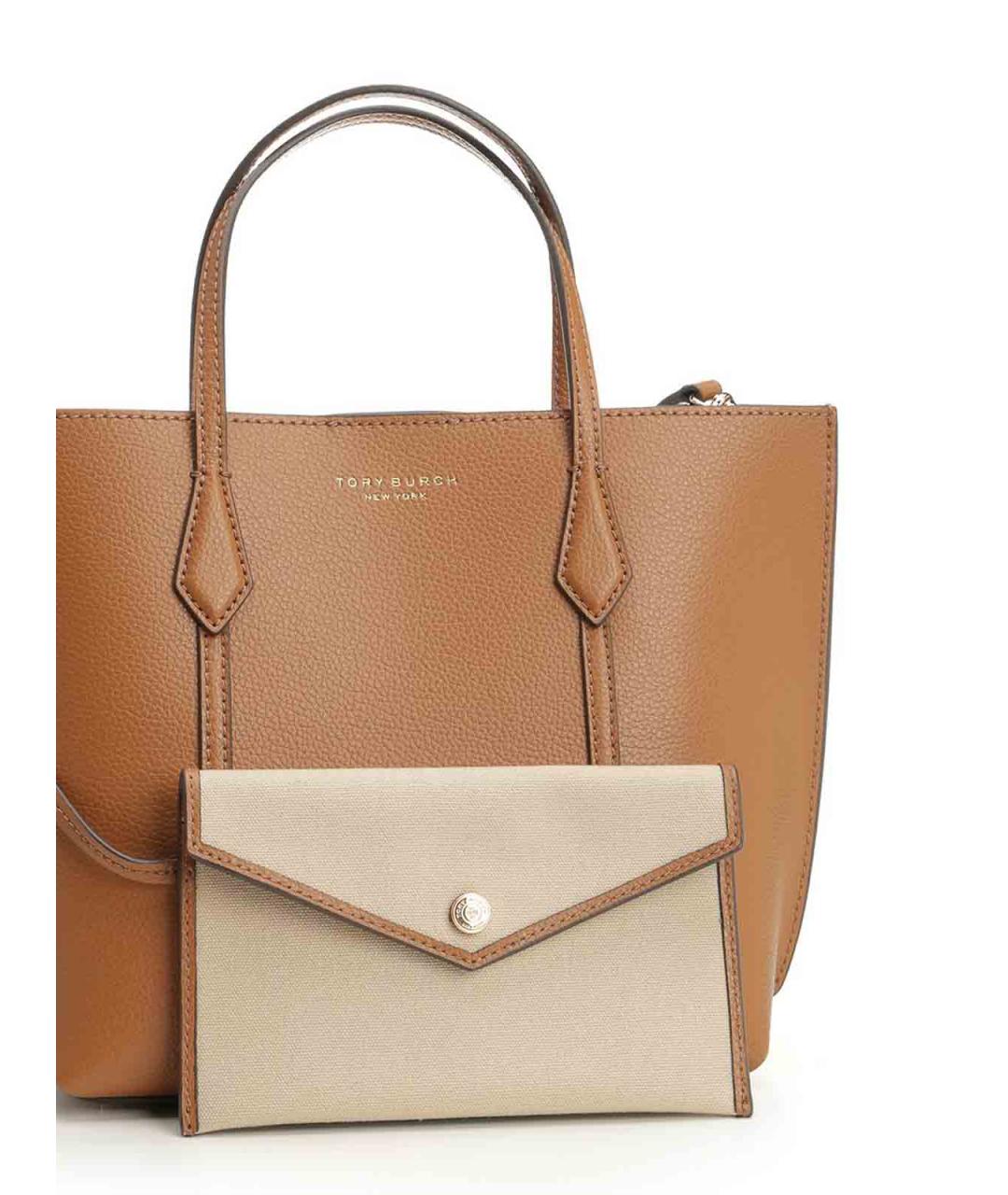 TORY BURCH Коричневая кожаная сумка тоут, фото 5