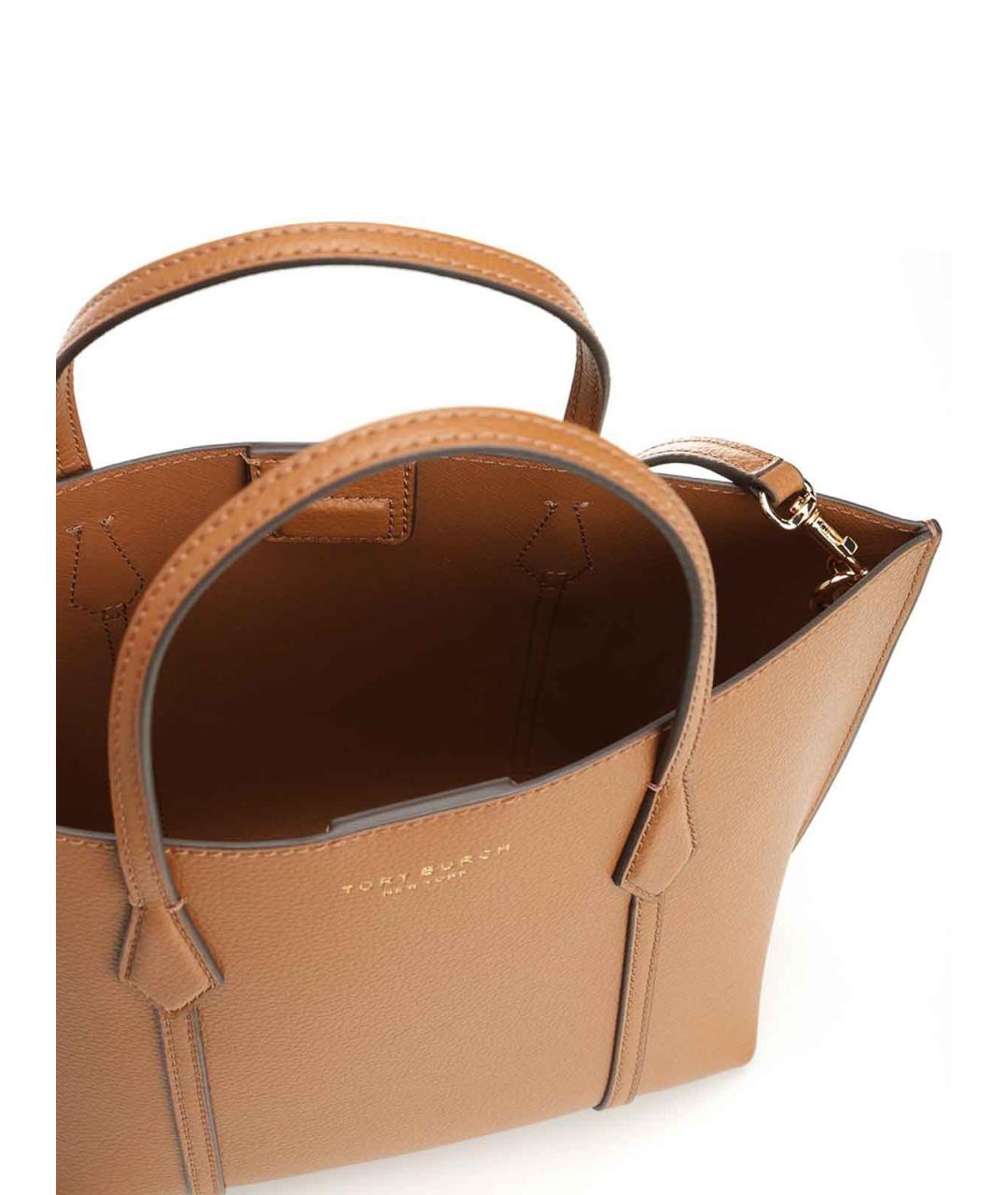TORY BURCH Коричневая кожаная сумка тоут, фото 4