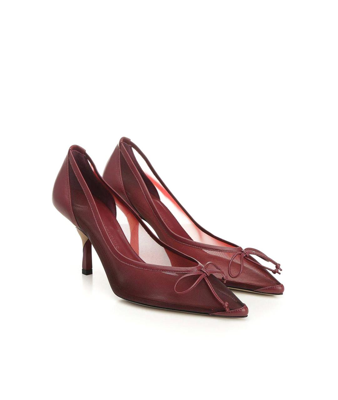 JACQUEMUS Бордовые кожаные туфли, фото 2