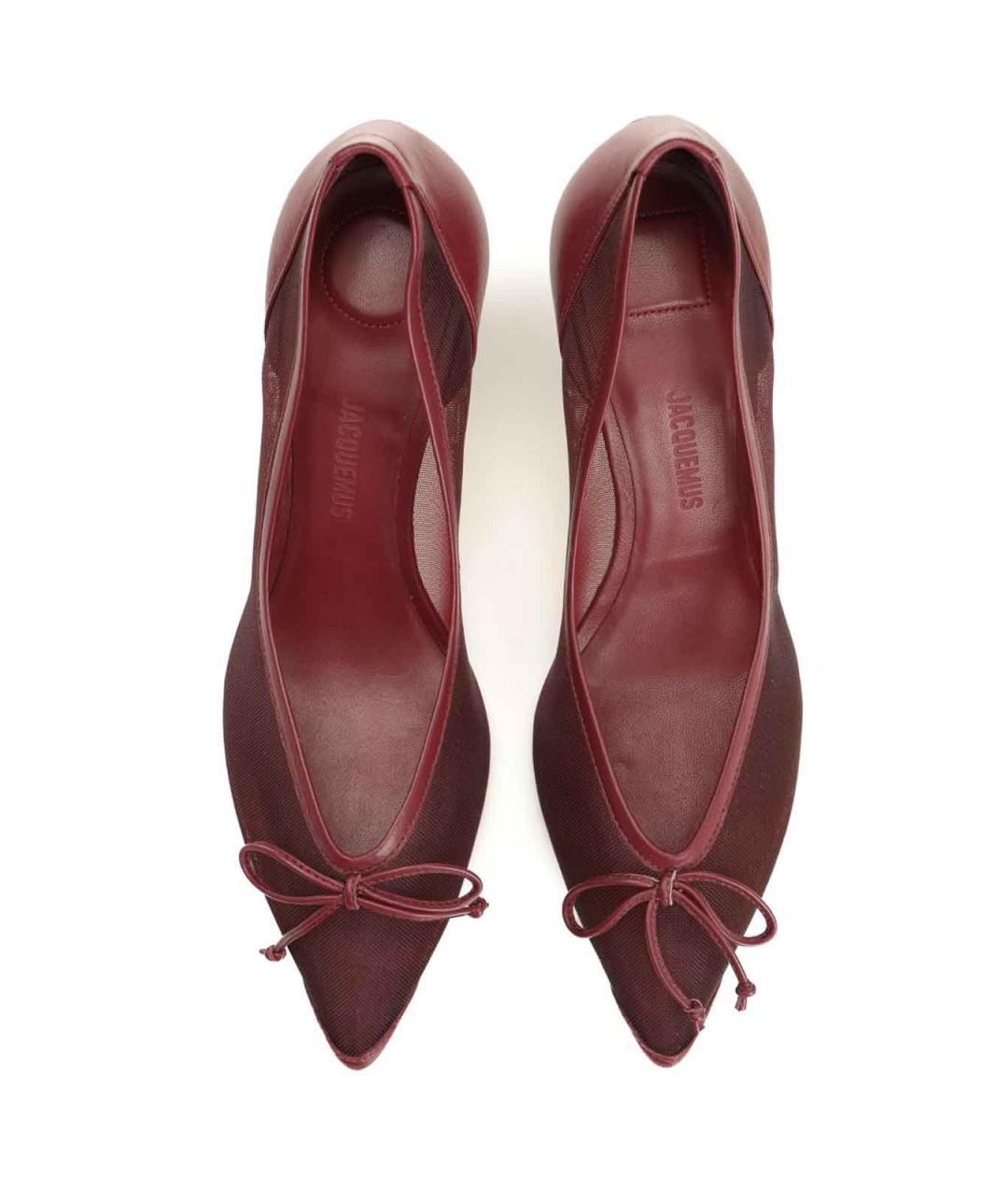 JACQUEMUS Бордовые кожаные туфли, фото 5