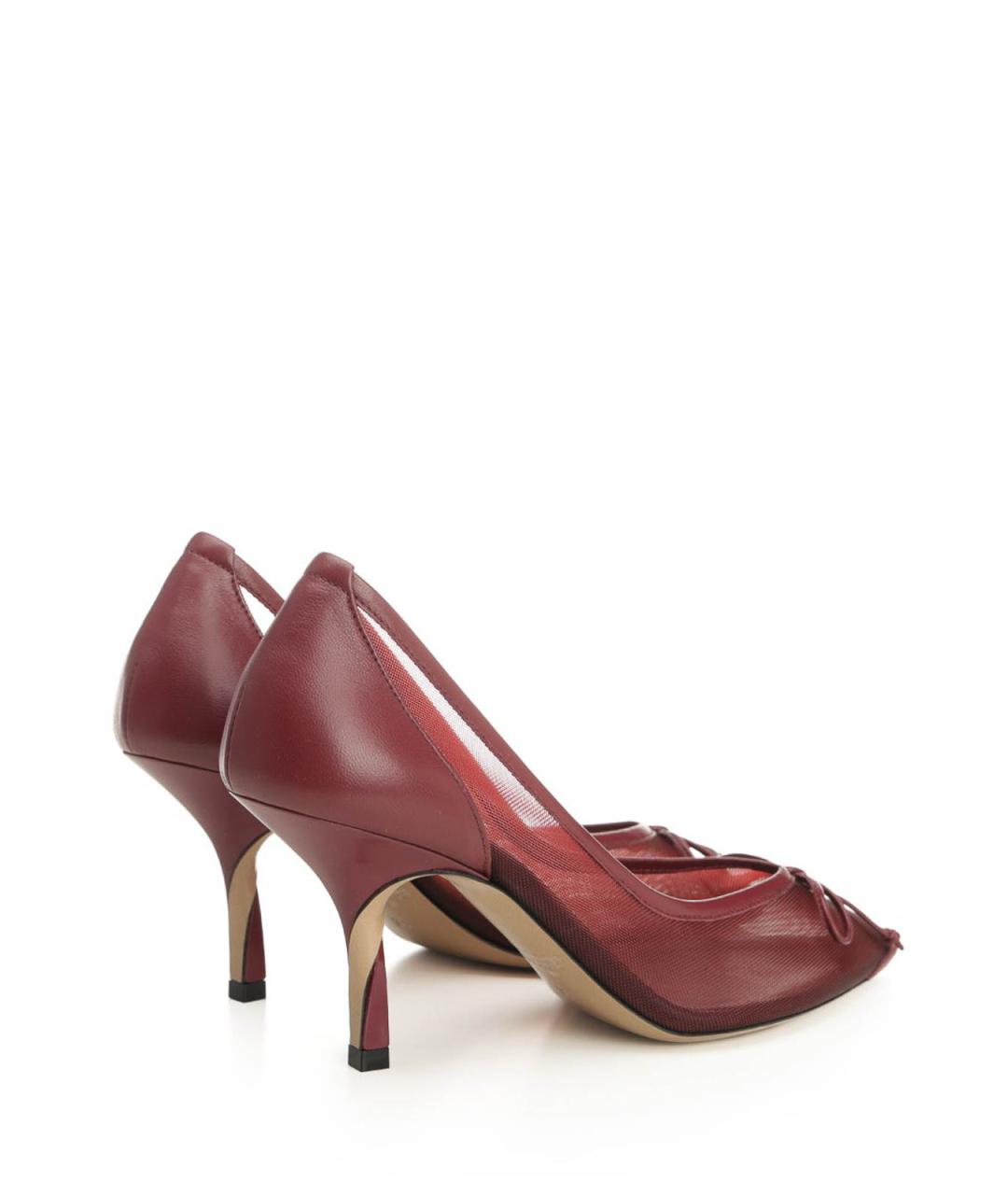 JACQUEMUS Бордовые кожаные туфли, фото 3