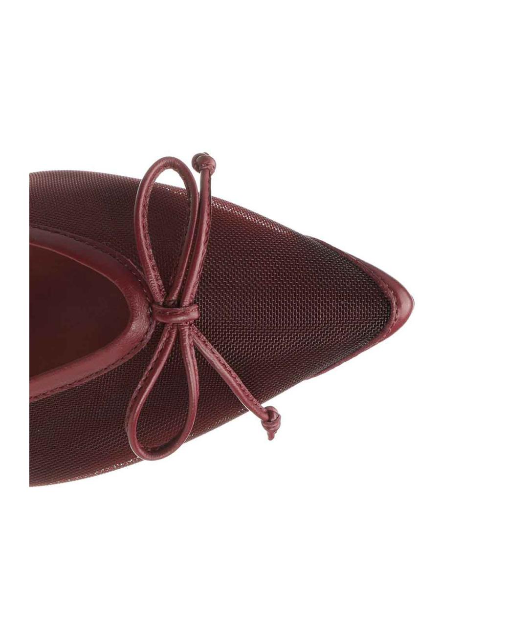 JACQUEMUS Бордовые кожаные туфли, фото 4