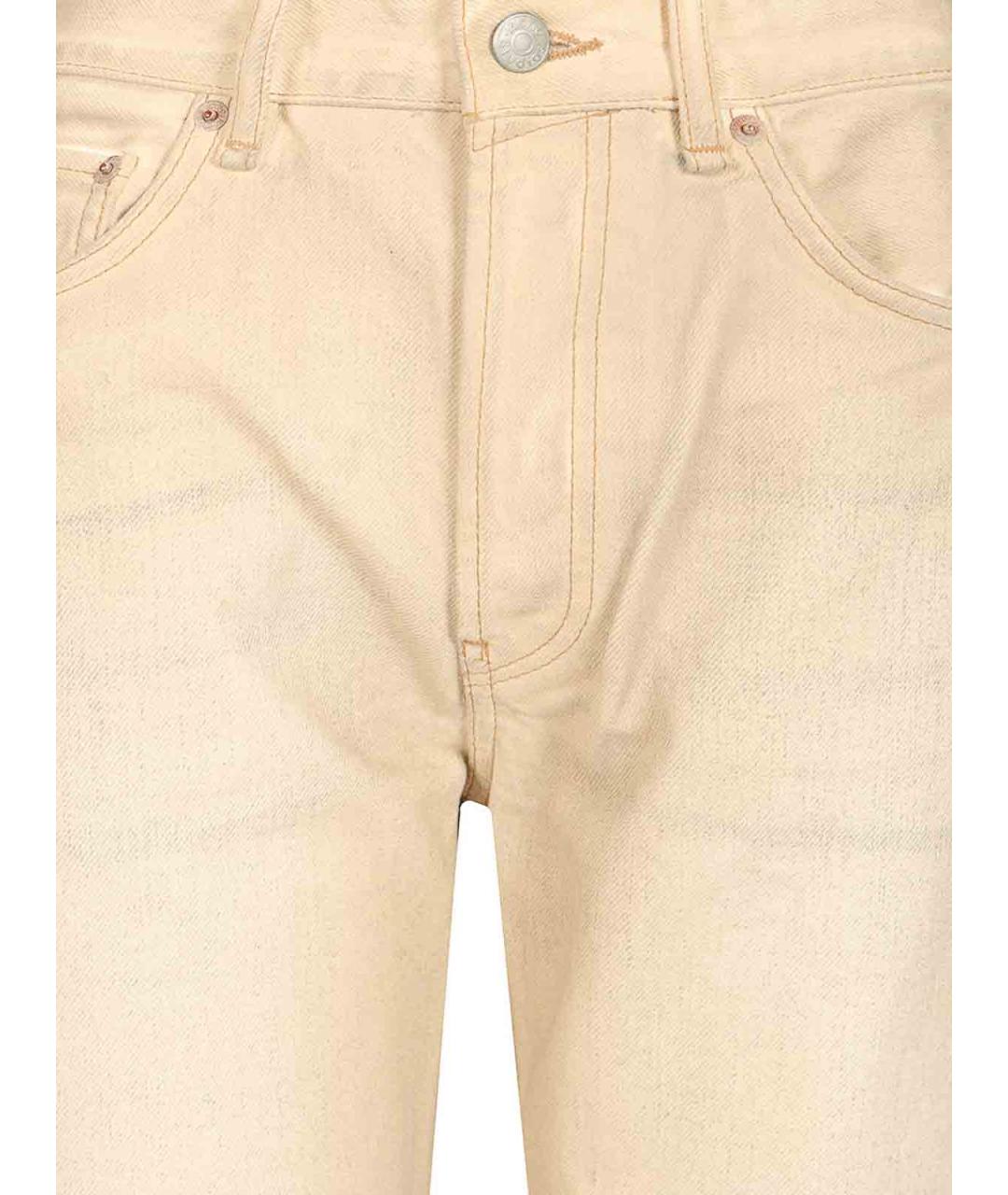 ACNE STUDIOS Бежевые хлопковые прямые джинсы, фото 4