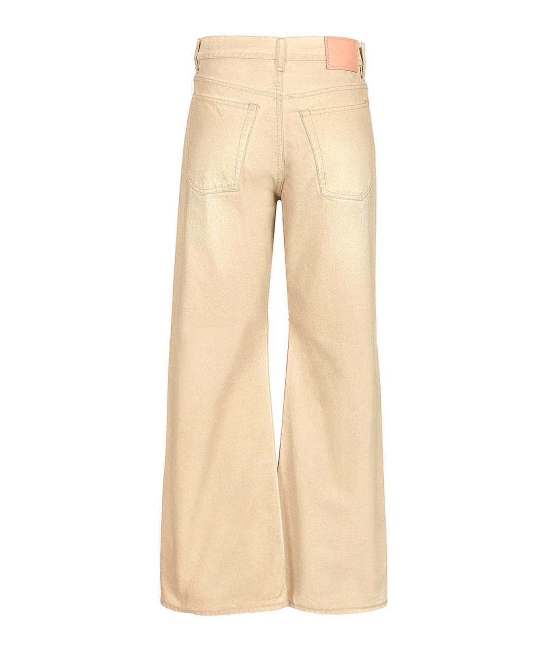 ACNE STUDIOS Бежевые хлопковые прямые джинсы, фото 2