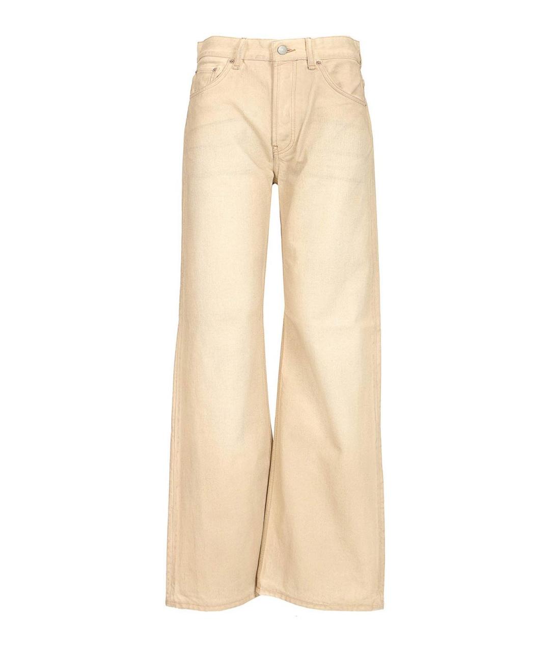 ACNE STUDIOS Бежевые хлопковые прямые джинсы, фото 1