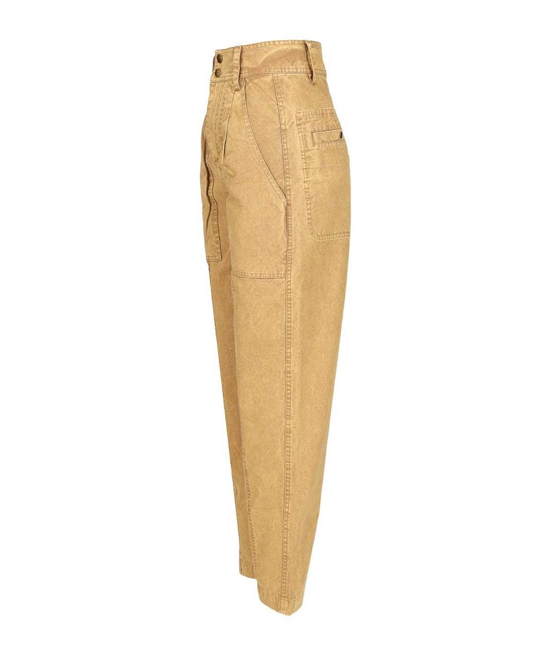 ISABEL MARANT Бежевые хлопковые прямые брюки, фото 3