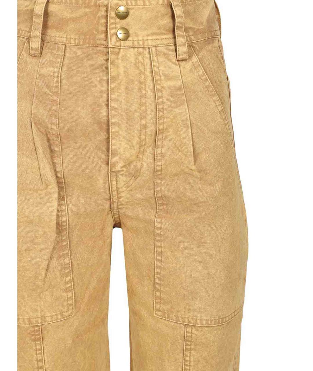 ISABEL MARANT Бежевые хлопковые прямые брюки, фото 4