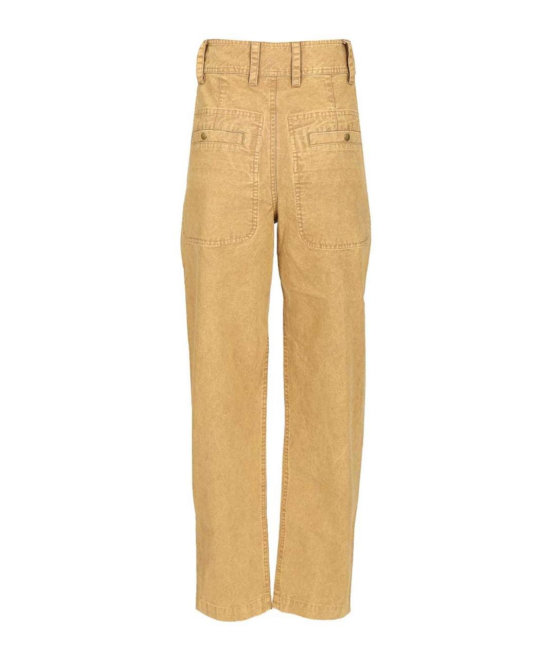 ISABEL MARANT Бежевые хлопковые прямые брюки, фото 2