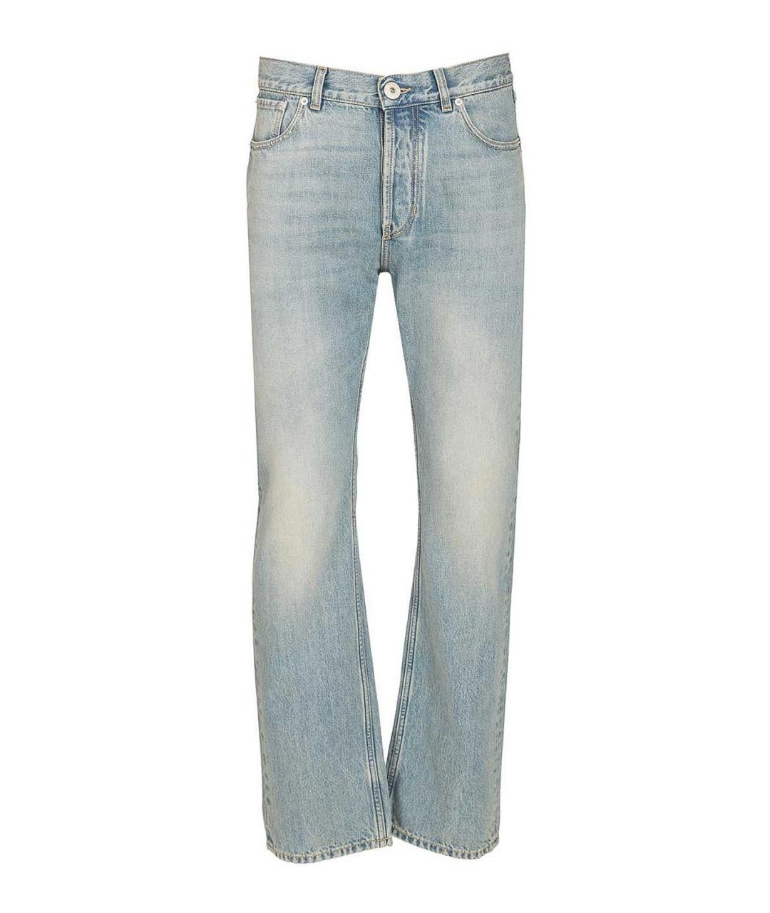 ALEXANDER MCQUEEN Голубые хлопковые прямые джинсы, фото 1
