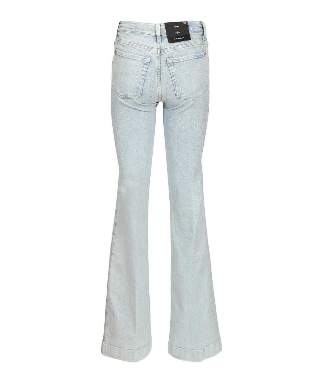 7 FOR ALL MANKIND Голубые хлопковые прямые джинсы, фото 2