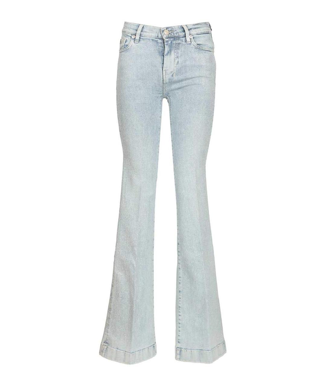 7 FOR ALL MANKIND Голубые хлопковые прямые джинсы, фото 1