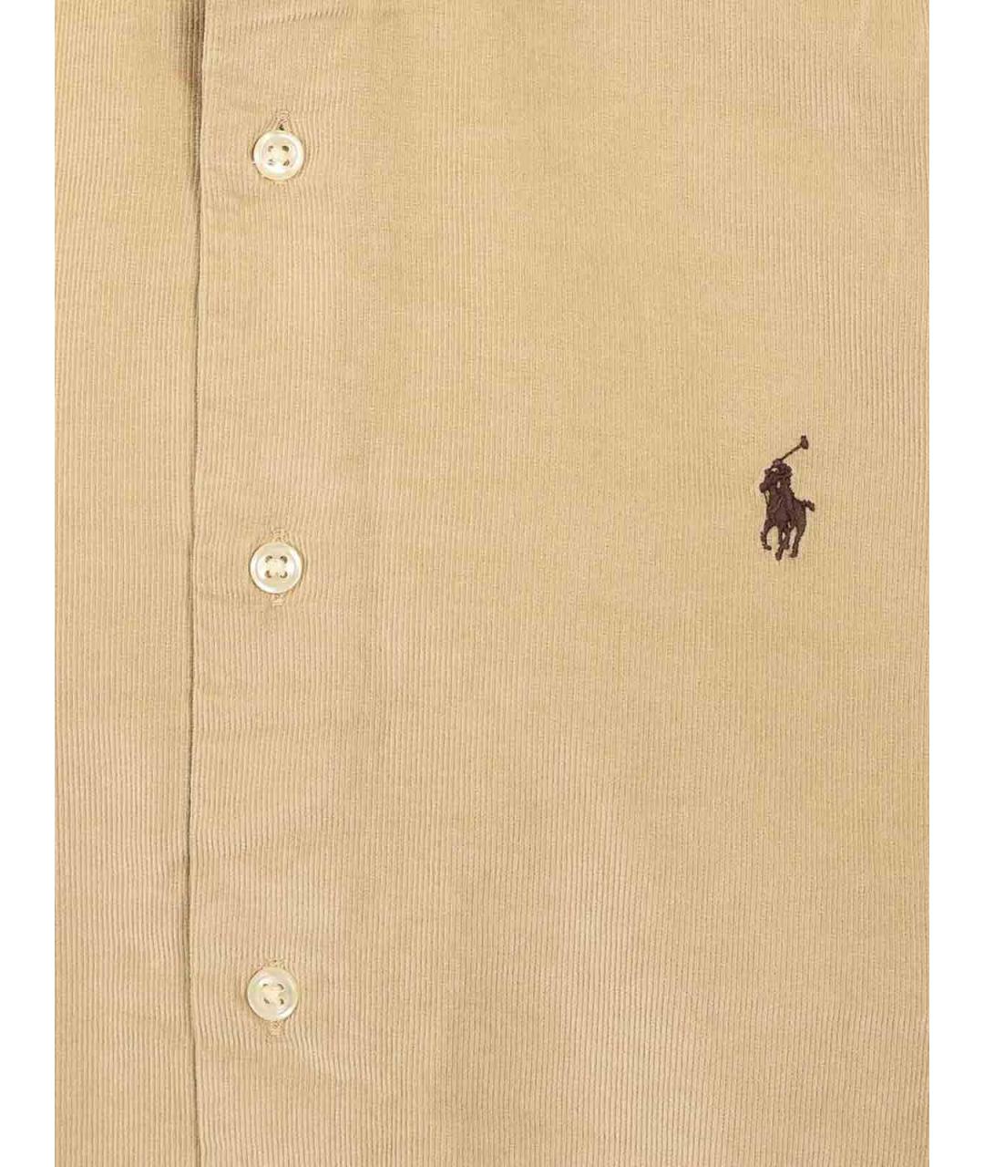 POLO RALPH LAUREN Бежевая хлопковая классическая рубашка, фото 4