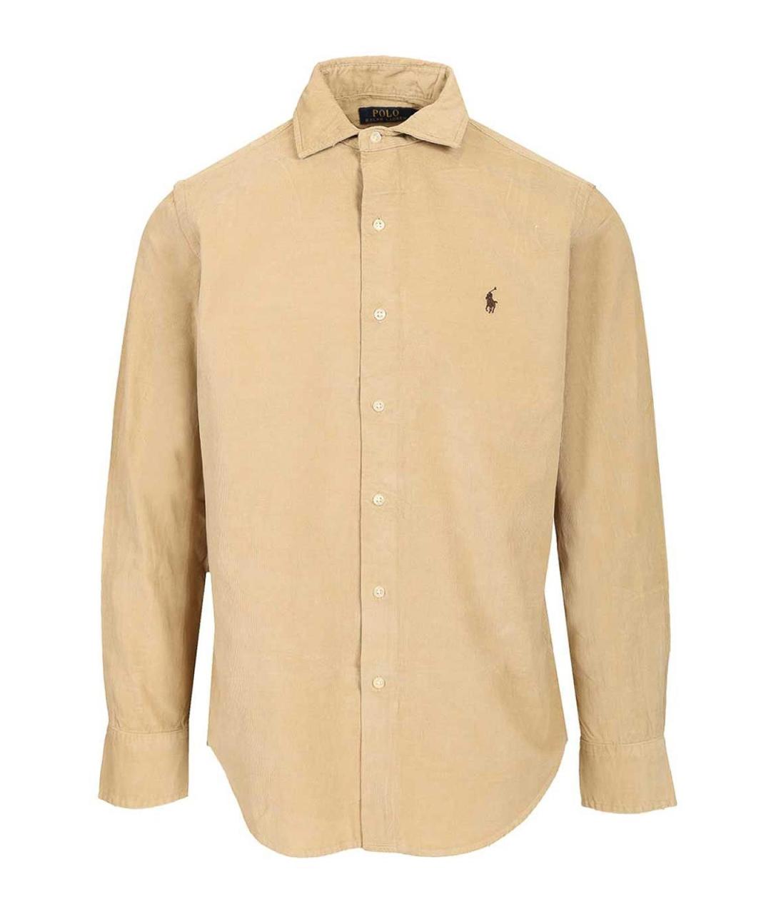 POLO RALPH LAUREN Бежевая хлопковая классическая рубашка, фото 1