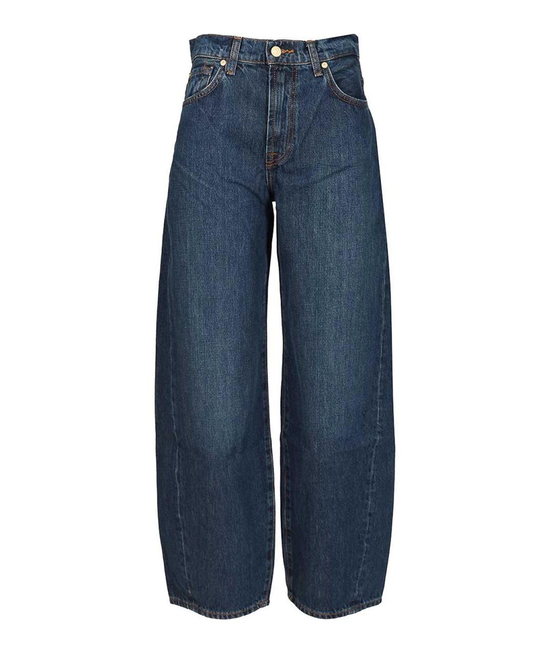 7 FOR ALL MANKIND Синие хлопковые прямые джинсы, фото 1