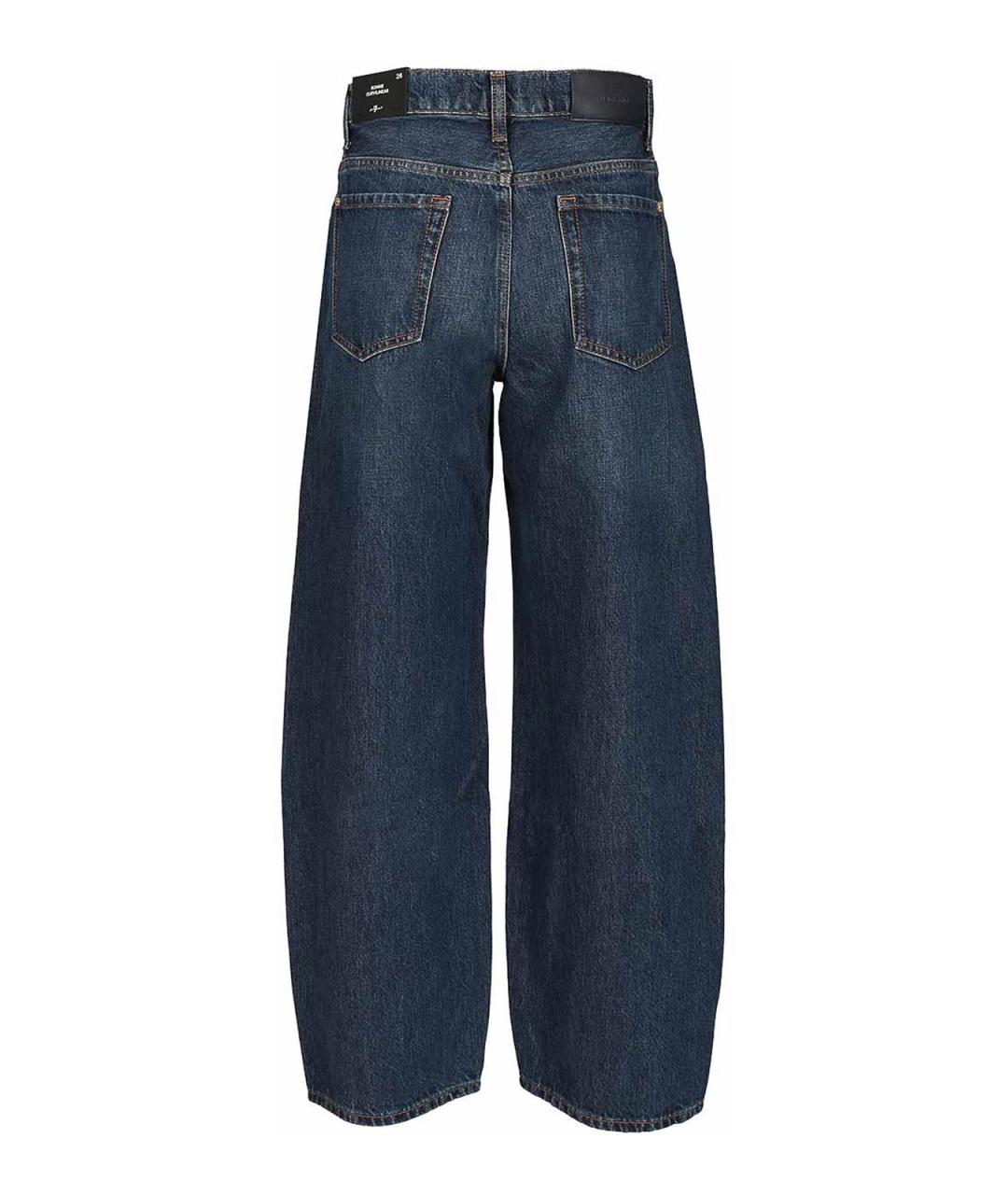 7 FOR ALL MANKIND Синие хлопковые прямые джинсы, фото 2