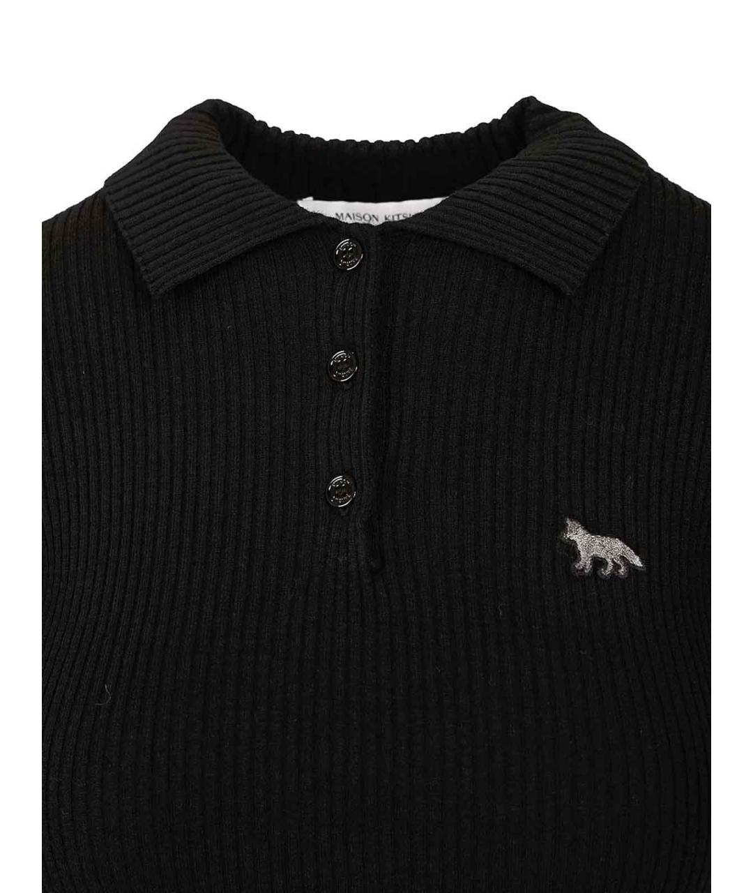 MAISON KITSUNE Черная хлопковая футболка, фото 3