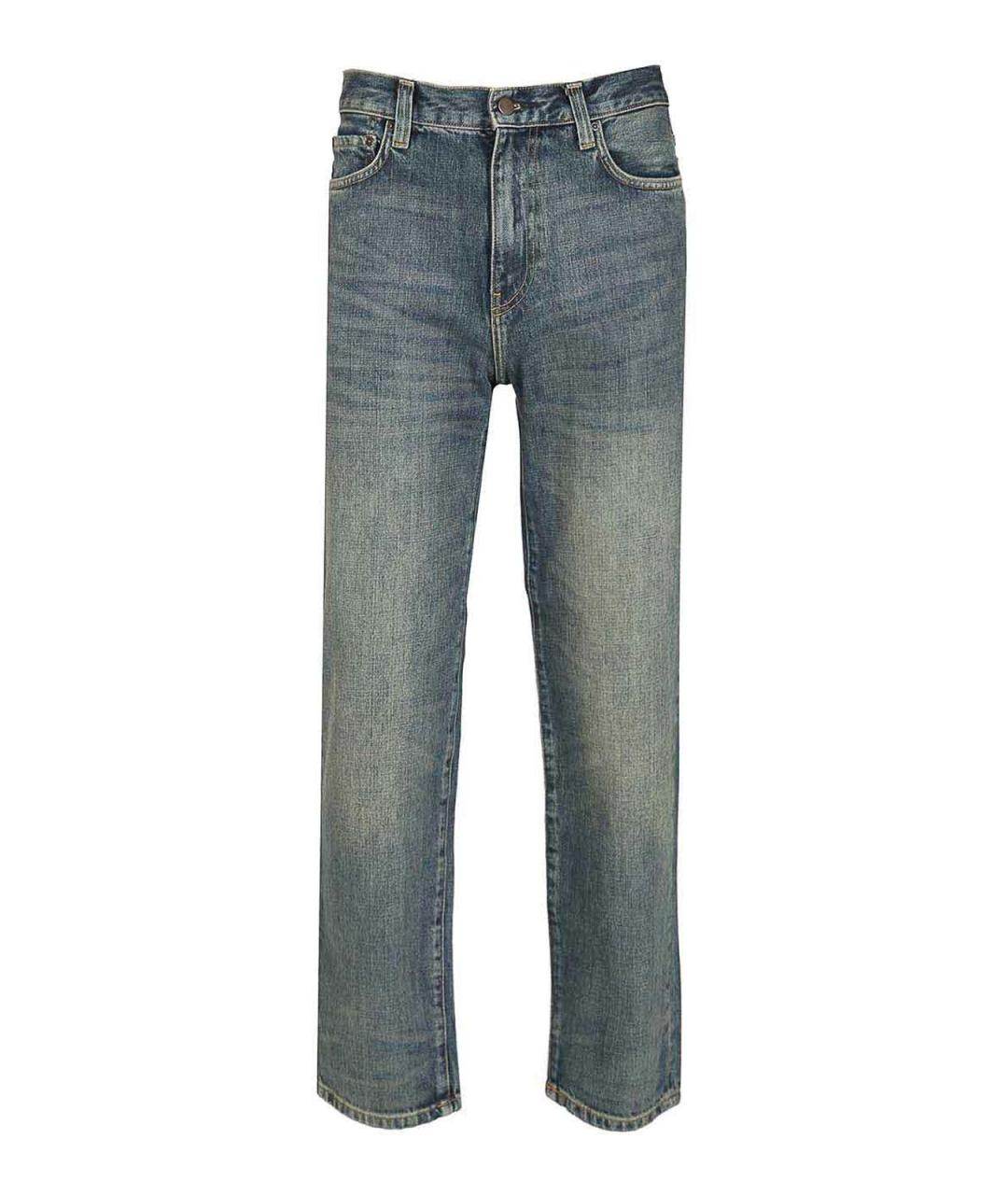 CARHARTT Синие хлопковые прямые джинсы, фото 1