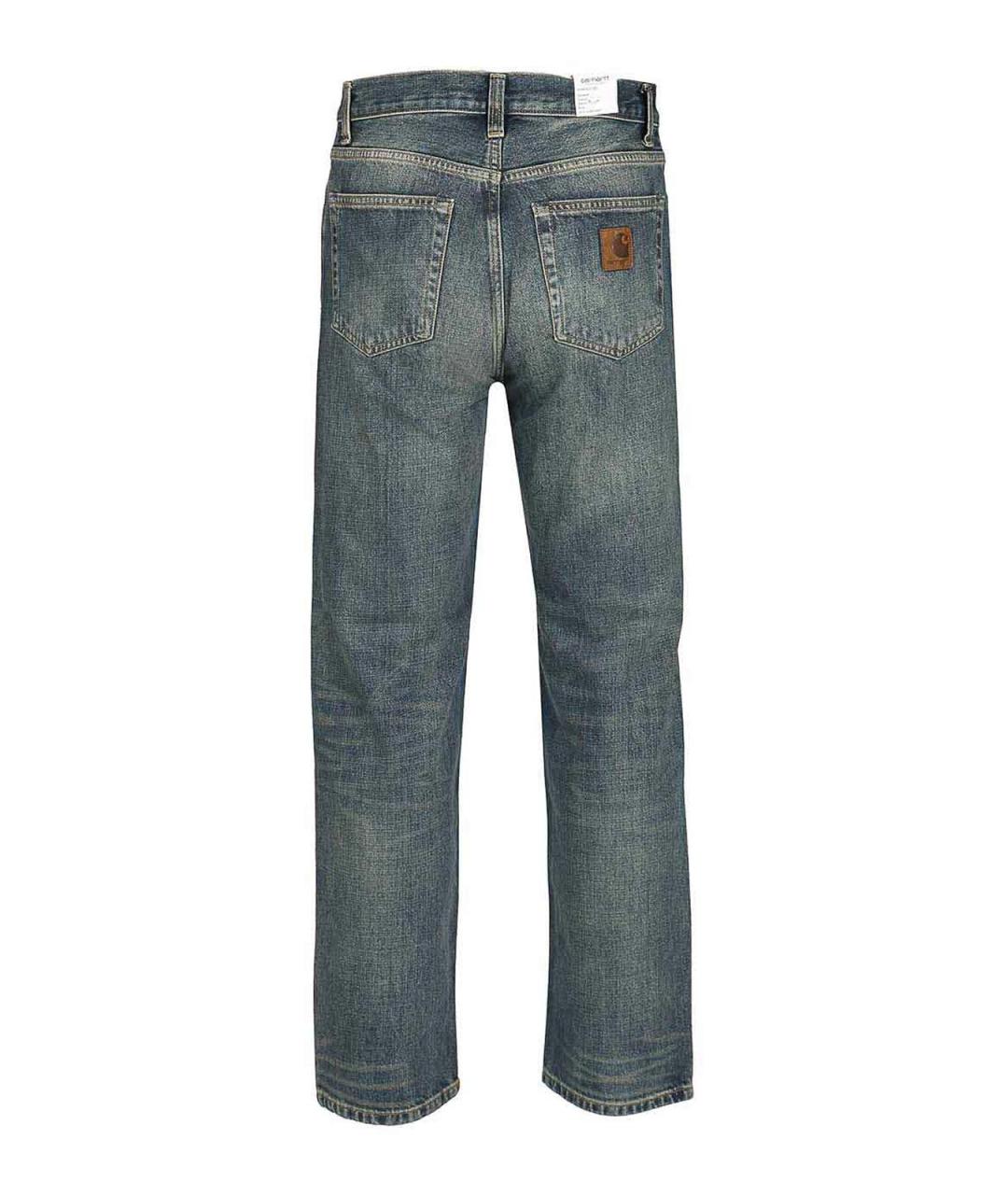 CARHARTT Синие хлопковые прямые джинсы, фото 2