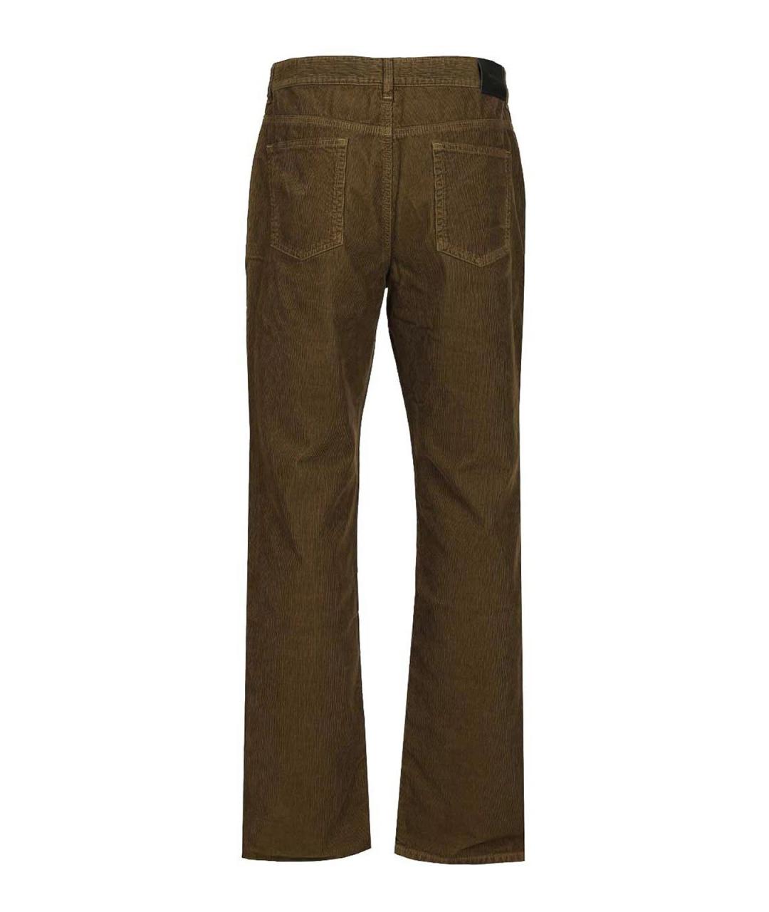 SAINT LAURENT Хаки хлопковые повседневные брюки, фото 2