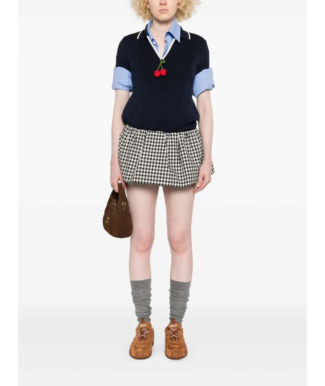 MIU MIU Мульти хлопковая юбка мини, фото 2