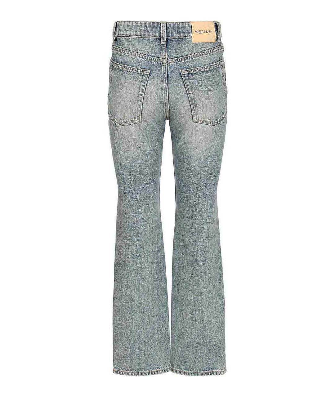 ALEXANDER MCQUEEN Синие хлопковые прямые джинсы, фото 2
