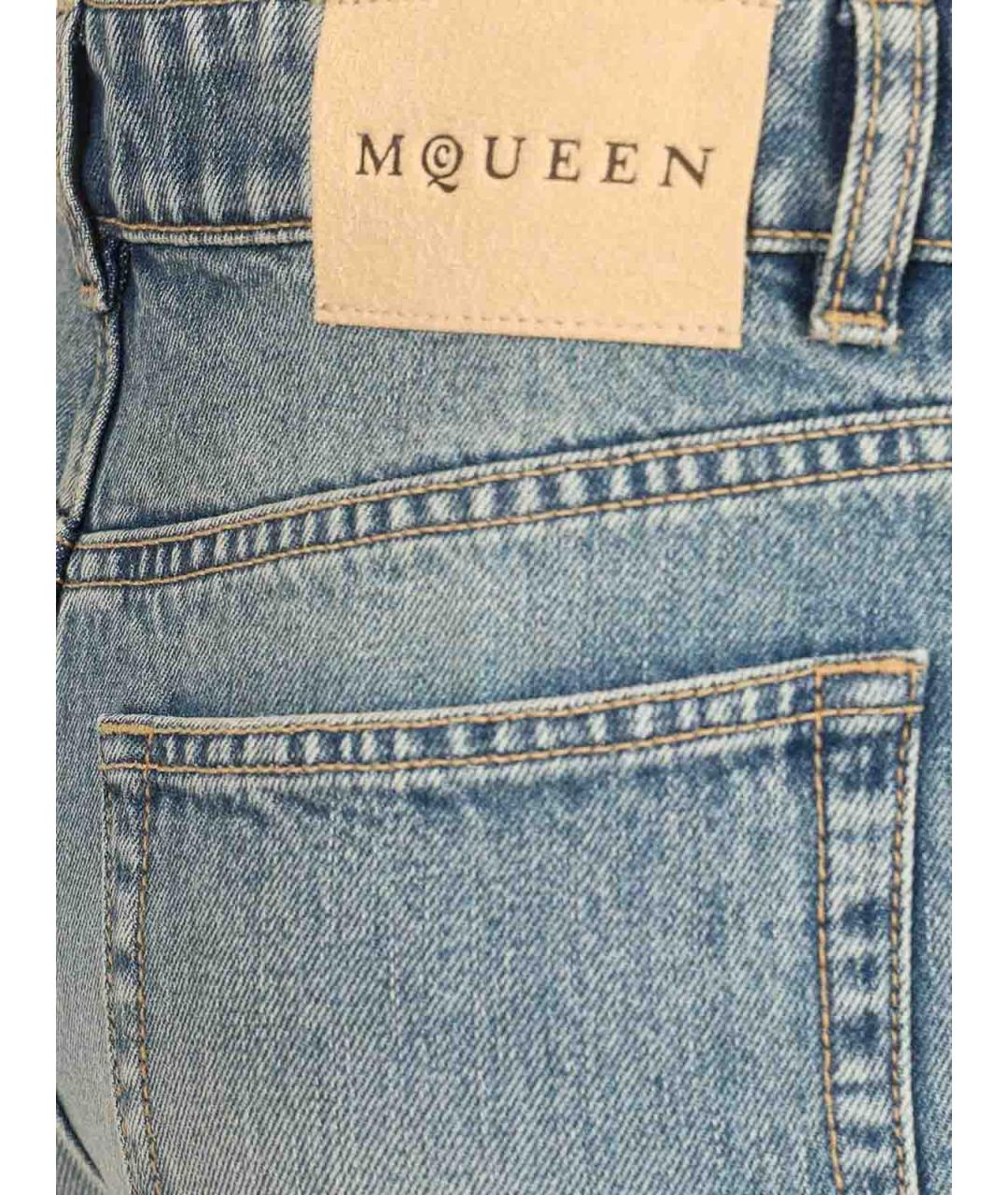 ALEXANDER MCQUEEN Синие хлопковые прямые джинсы, фото 5
