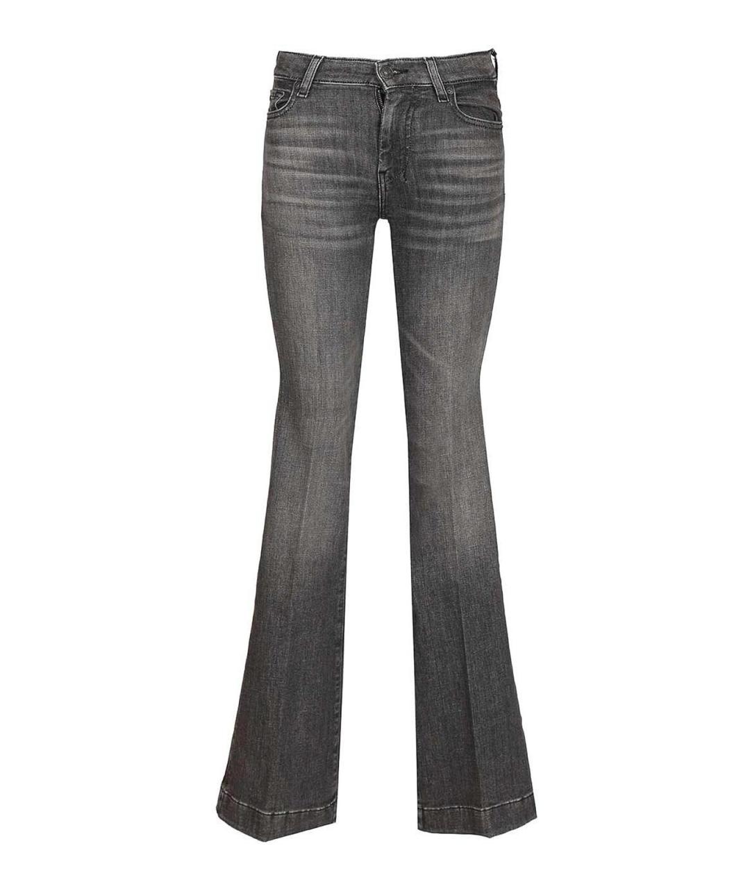 7 FOR ALL MANKIND Черные хлопковые джинсы клеш, фото 1