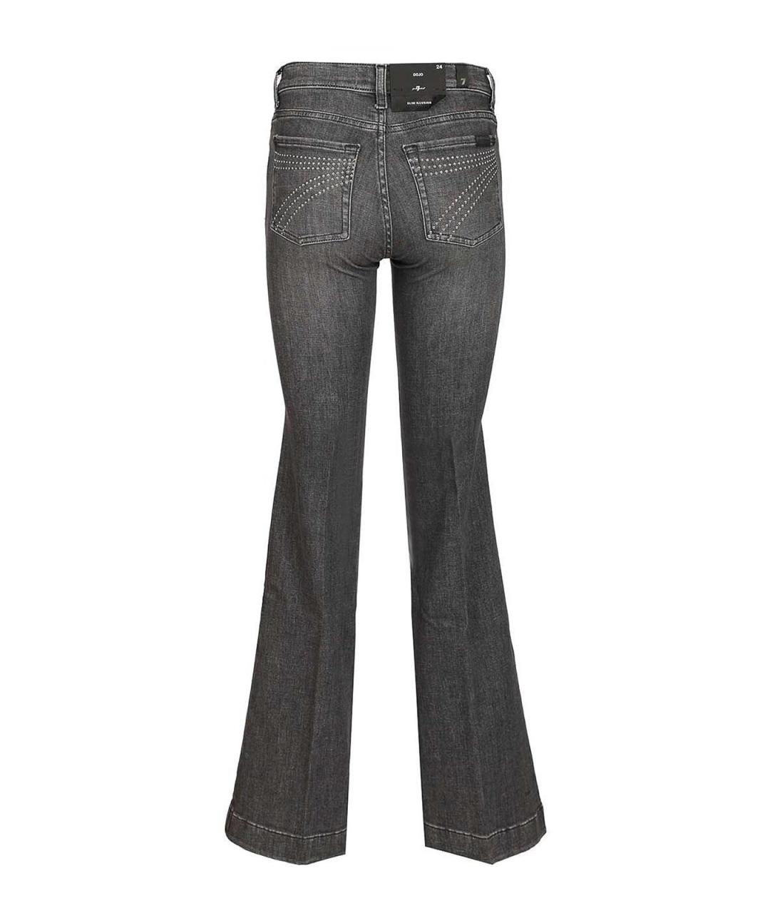 7 FOR ALL MANKIND Черные хлопковые джинсы клеш, фото 2