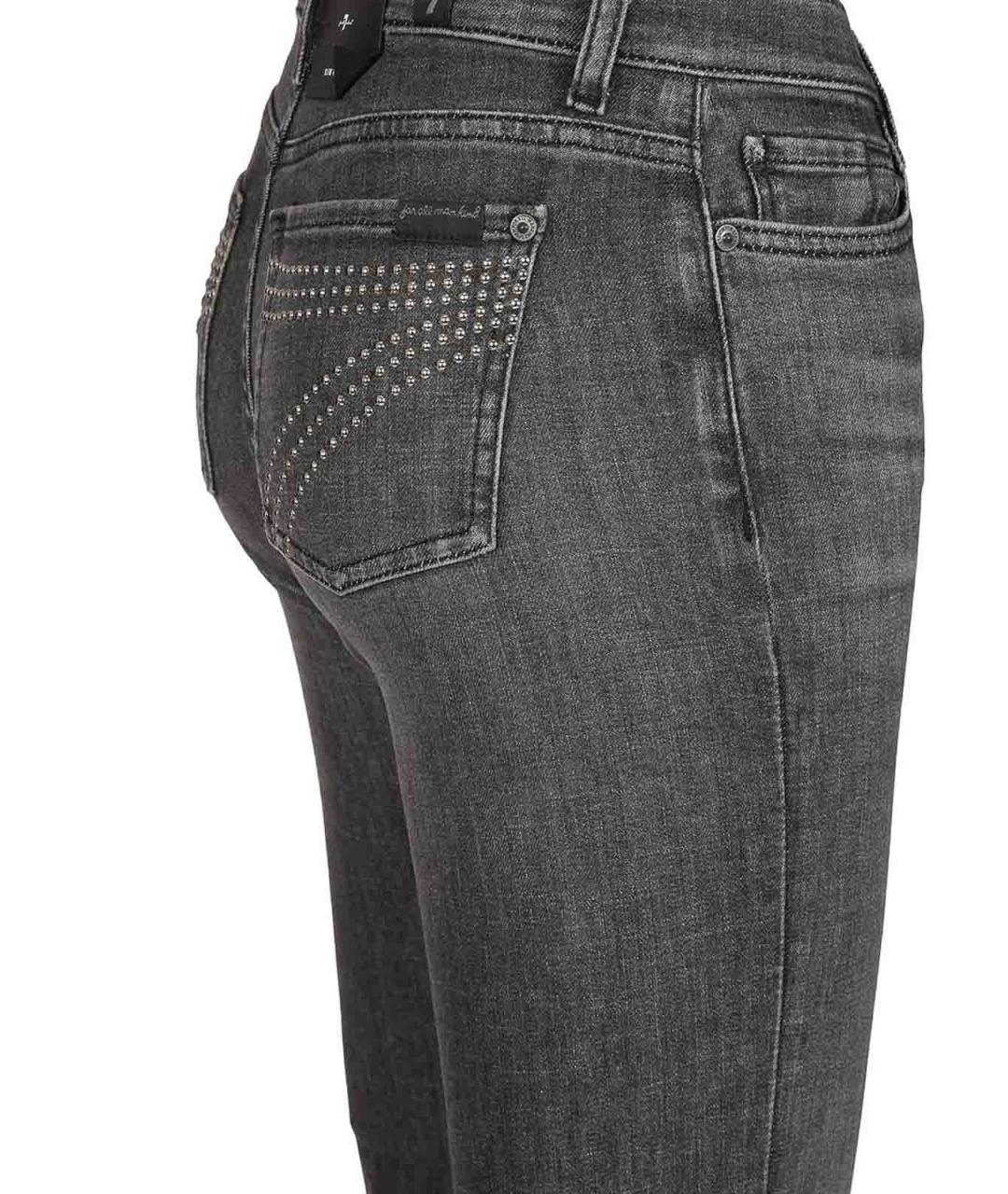 7 FOR ALL MANKIND Черные хлопковые джинсы клеш, фото 5