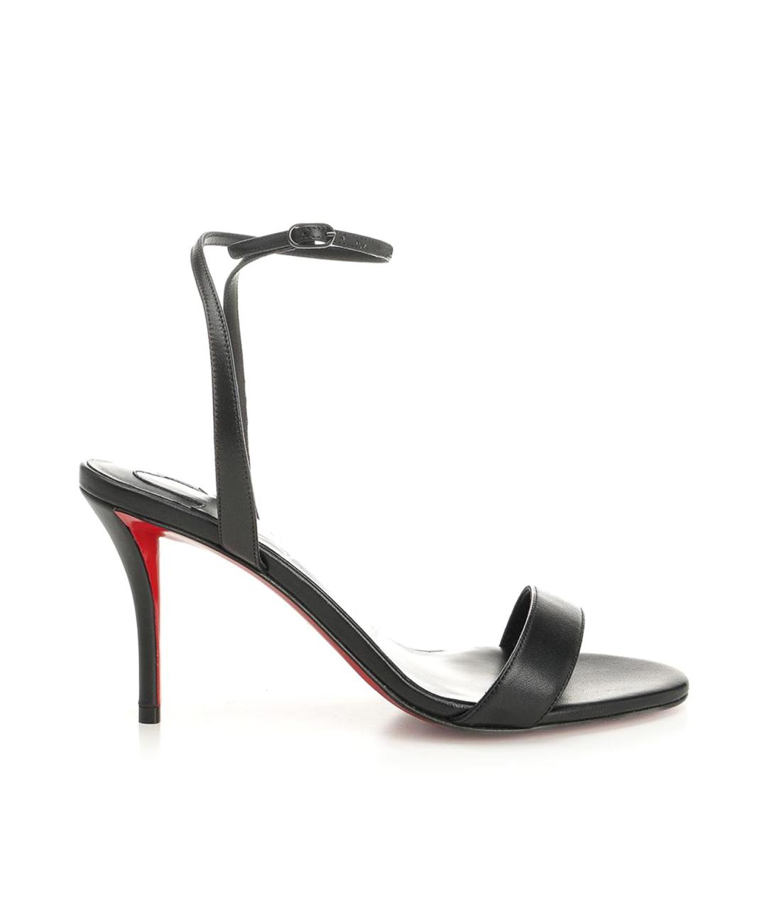 CHRISTIAN LOUBOUTIN Черные кожаные босоножки, фото 1