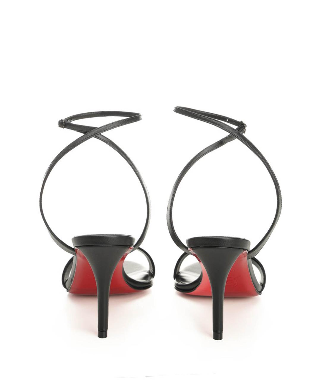 CHRISTIAN LOUBOUTIN Черные кожаные босоножки, фото 6