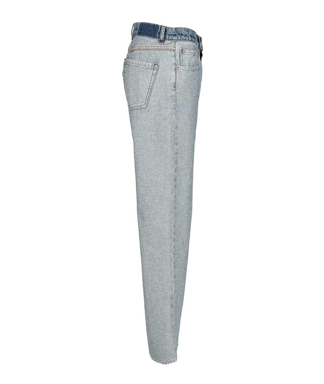 MM6 MAISON MARGIELA Синие хлопковые прямые джинсы, фото 3
