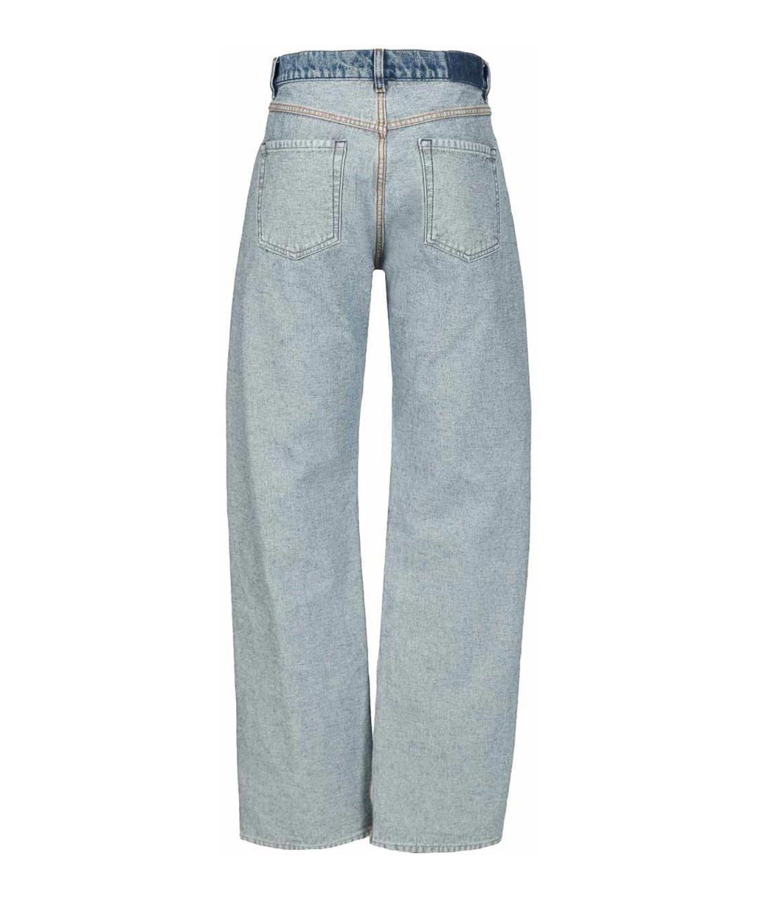 MM6 MAISON MARGIELA Синие хлопковые прямые джинсы, фото 2