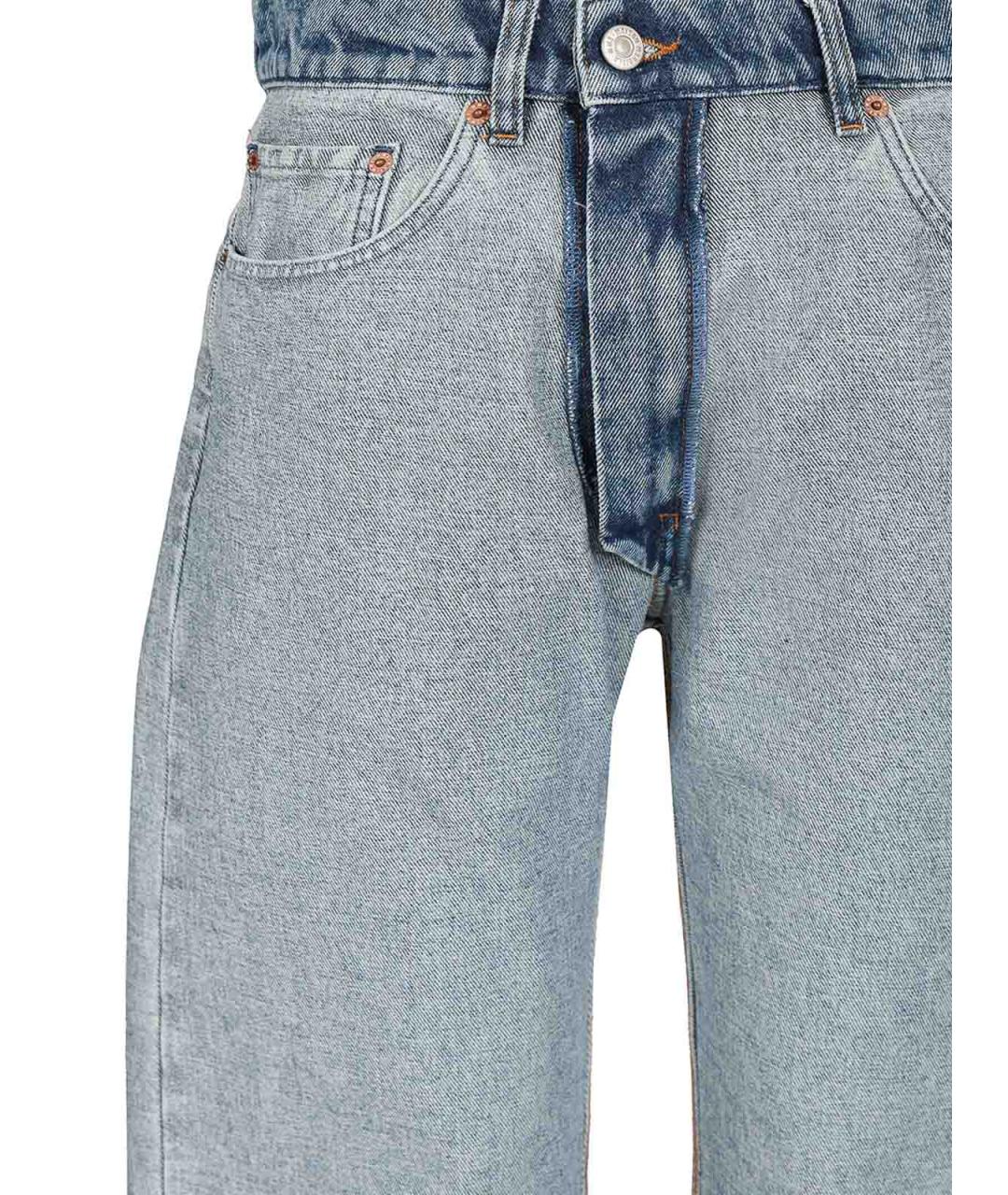 MM6 MAISON MARGIELA Синие хлопковые прямые джинсы, фото 4