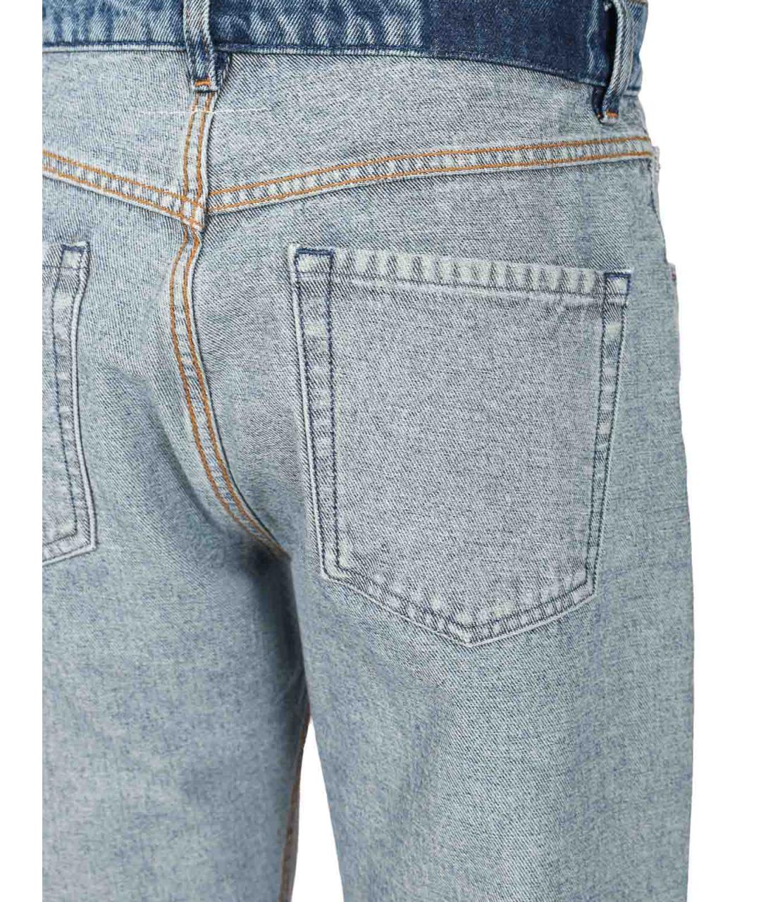 MM6 MAISON MARGIELA Синие хлопковые прямые джинсы, фото 5