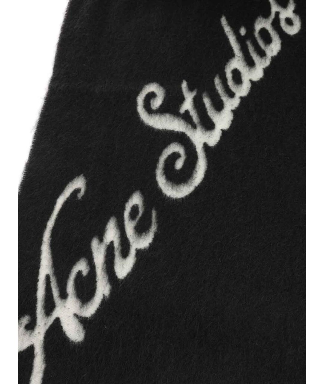 ACNE STUDIOS Черный шерстяной шарф, фото 3