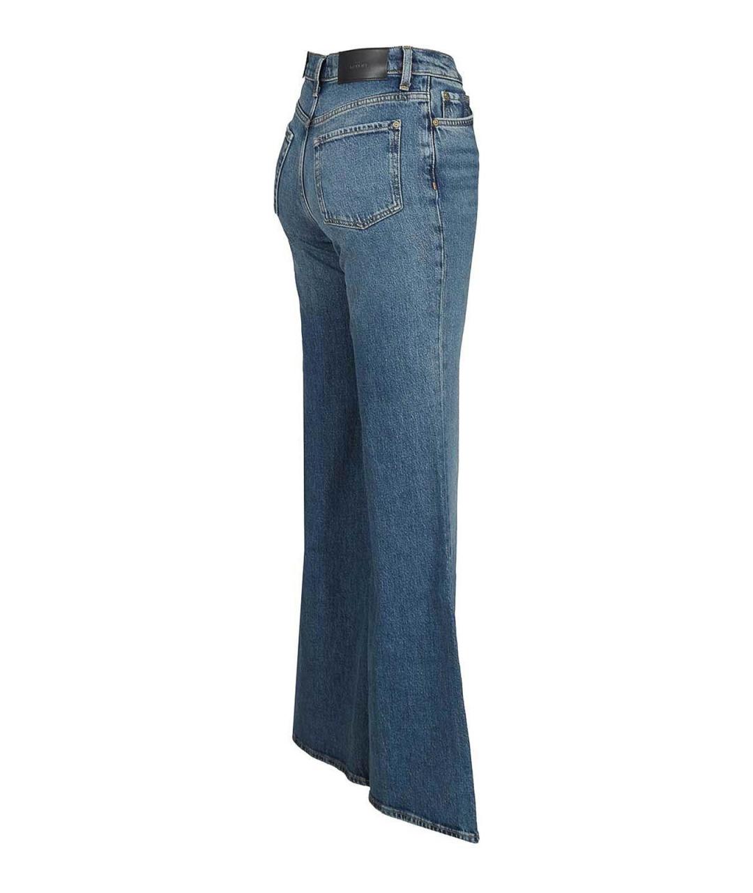7 FOR ALL MANKIND Синие хлопковые джинсы клеш, фото 3