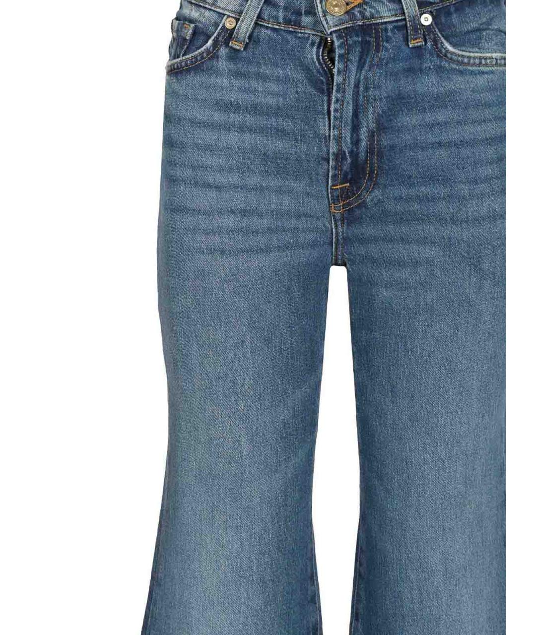 7 FOR ALL MANKIND Синие хлопковые джинсы клеш, фото 4
