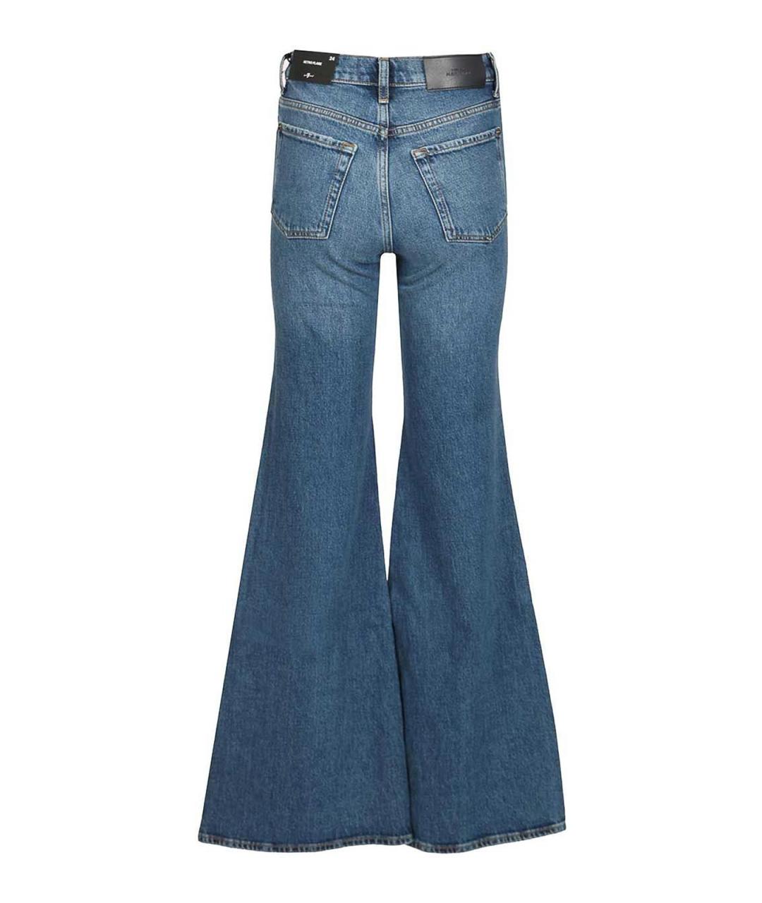 7 FOR ALL MANKIND Синие хлопковые джинсы клеш, фото 2