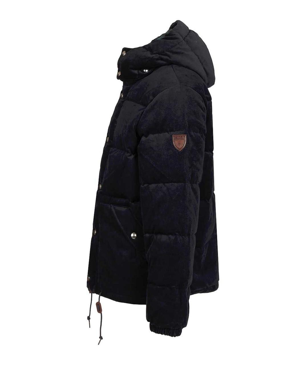 POLO RALPH LAUREN Синий кожаный пуховик, фото 3