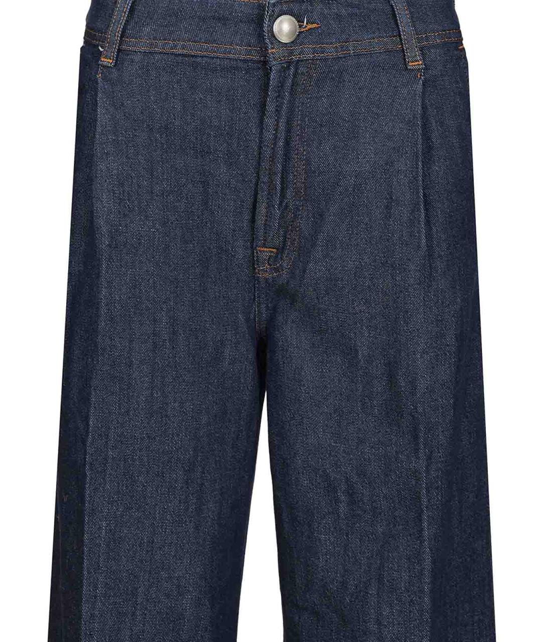 7 FOR ALL MANKIND Синие хлопковые прямые джинсы, фото 4