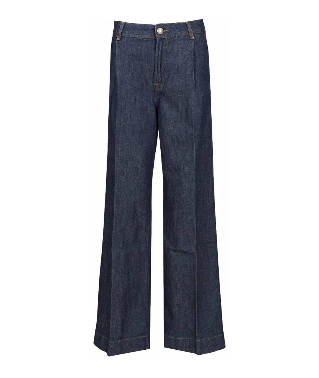 7 FOR ALL MANKIND Синие хлопковые прямые джинсы, фото 1