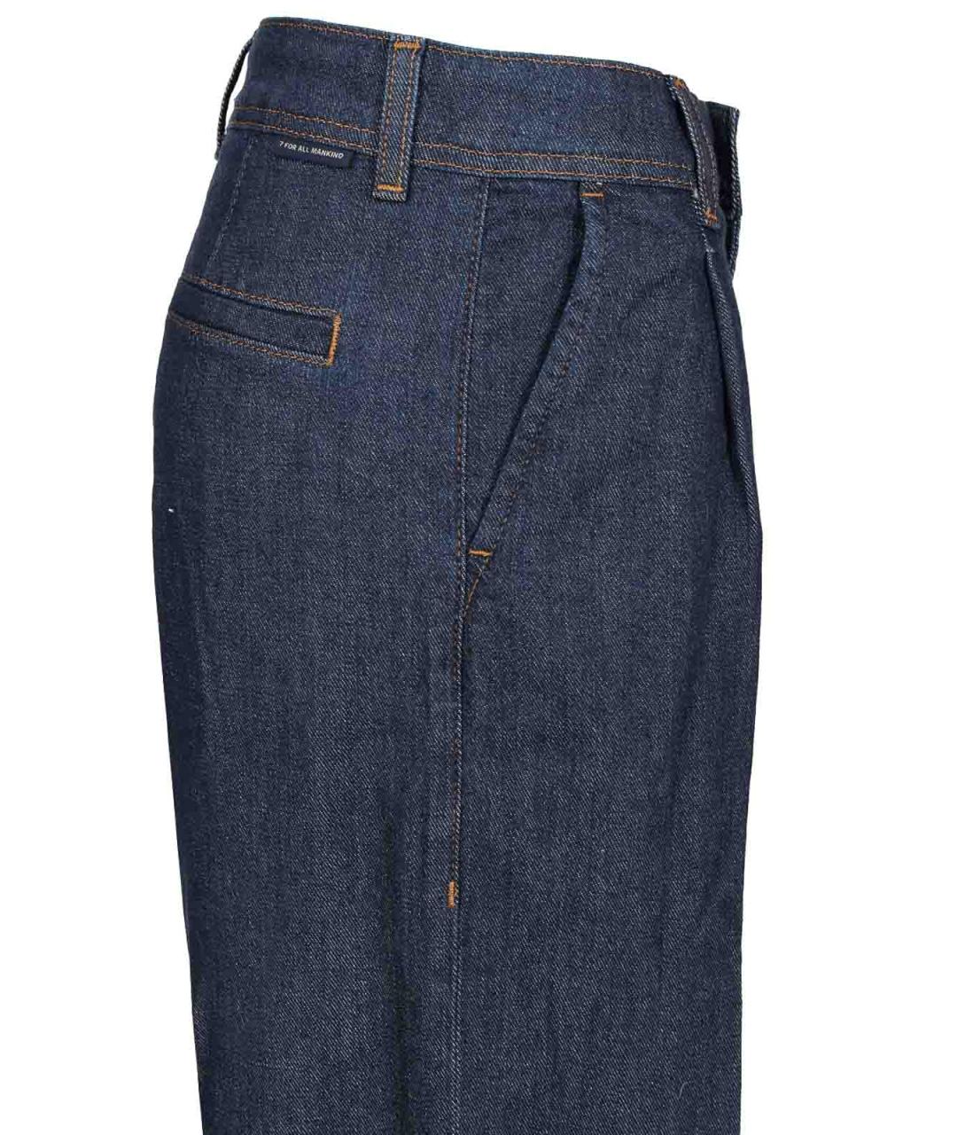 7 FOR ALL MANKIND Синие хлопковые прямые джинсы, фото 3