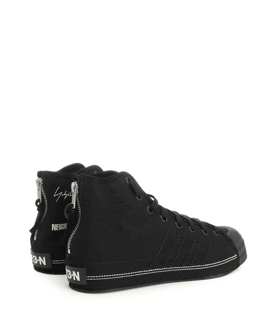 Y-3 Черные текстильные низкие кроссовки / кеды, фото 3