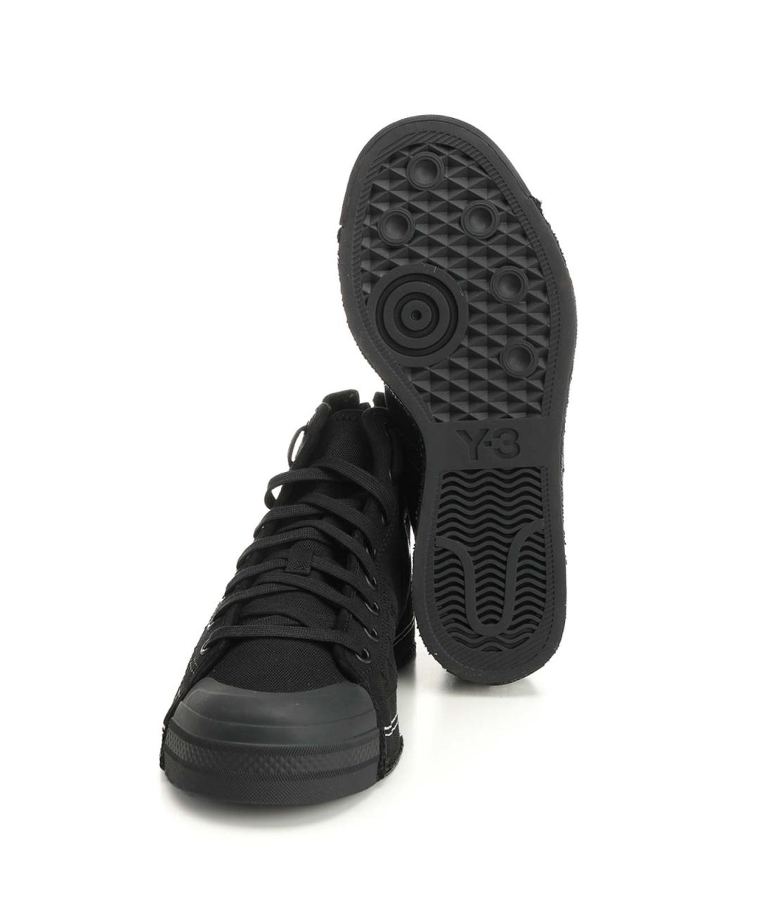 Y-3 Черные текстильные низкие кроссовки / кеды, фото 7