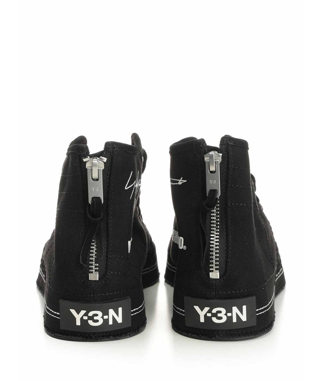 Y-3 Черные текстильные низкие кроссовки / кеды, фото 6