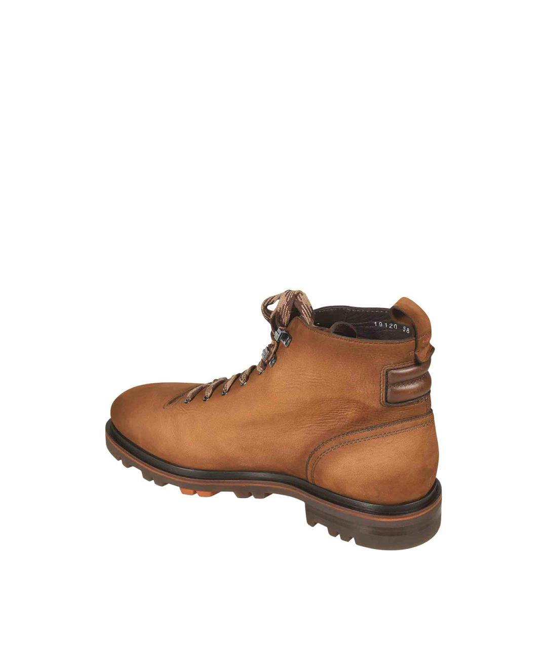 SANTONI Коричневые кожаные высокие ботинки, фото 3