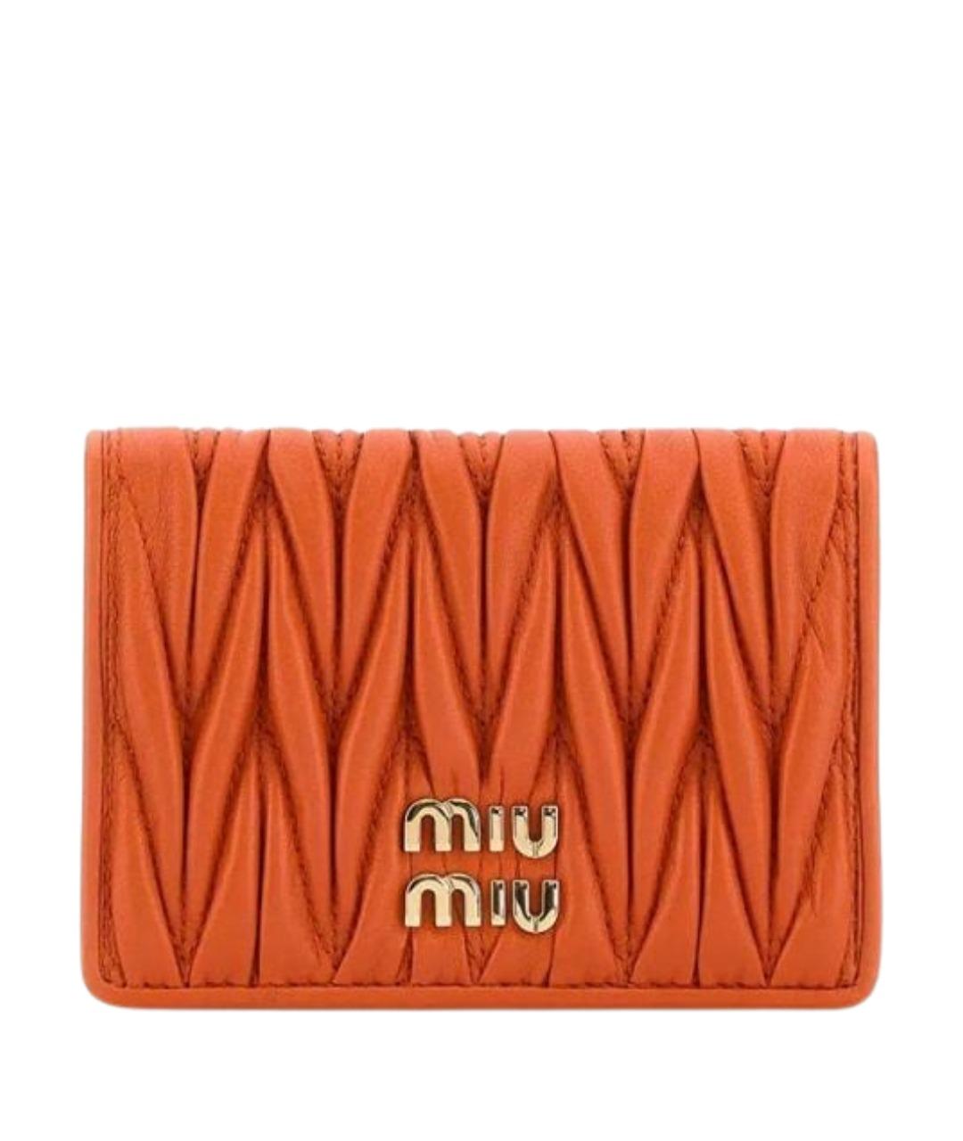 MIU MIU Оранжевый кожаный кошелек, фото 1