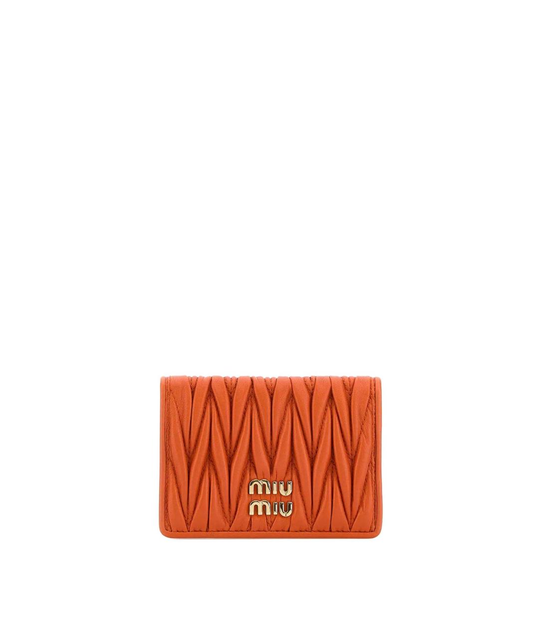 MIU MIU Оранжевый кожаный кошелек, фото 4